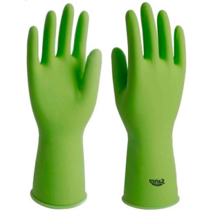 Luva Borracha Sanro Forrada Antiderrapante Top Verde G - Kit C/10 Pecas