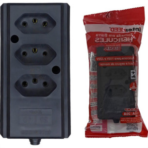 Tomada Barra Interneed 2 Polos +Terra Preta 20A. Tripla Tomada Barra Interneed 2 Polos +Terra Preta 20A. Tripla