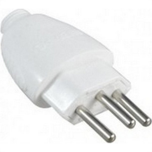 Pino Macho Daneva 2 Polos+Terra 20A. Branco 1616 - Kit C/12 Pecas