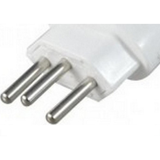 Pino Macho Daneva 2 Polos+Terra 20A. Branco 1616 - Kit C/12 Pecas