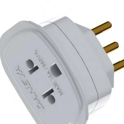 Pino Adaptador Daneva Universal 2 Polos+Terra 10A. Antigo/Novo 1661 - Kit C/12 Pecas Pino Adaptador Daneva Universal 2 Polos+Terra 10A. Antigo/Novo 1661 - Kit C/12 Pecas