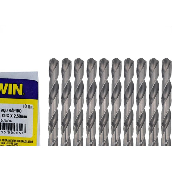 Broca Aco Rapido Irwin 2,5 Mm - Kit C/10 Pecas Broca Aco Rapido Irwin 2,5 Mm - Kit C/10 Pecas