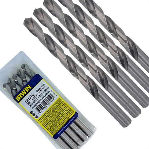 Broca Aco Rapido Irwin 7,5 Mm - Kit C/5 Pecas Broca Aco Rapido Irwin 7,5 Mm - Kit C/5 Pecas