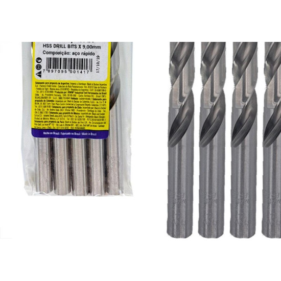 Broca Aco Rapido Irwin 9,0 Mm - Kit C/5 Pecas Broca Aco Rapido Irwin 9,0 Mm - Kit C/5 Pecas