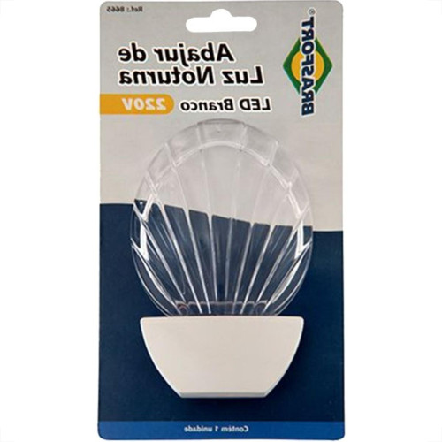 Luz Noturna Brasfort Concha Led Branco 127V. - 8656 Luz Noturna Brasfort Concha Led Branco 127V. - 8656