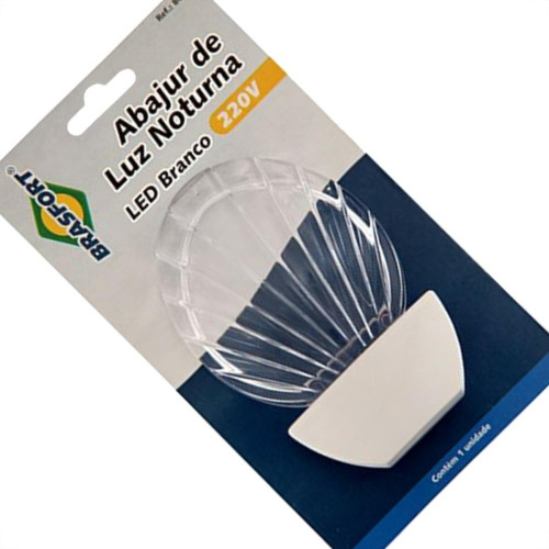 Luz Noturna Brasfort Concha Led Branco 127V. - 8656 Luz Noturna Brasfort Concha Led Branco 127V. - 8656