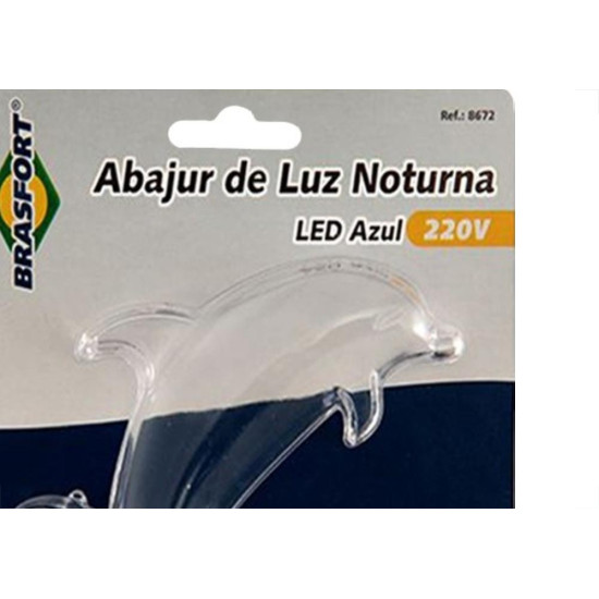Luz Noturna Brasfort Golfinho Led Azul 127V. - 8667 Luz Noturna Brasfort Golfinho Led Azul 127V. - 8667