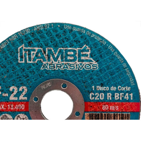 Disco Corte Refratario Itambe 4.1/2''X1/8''X7/8'' - 2 Telas - Cf-22 - Kit C/10 Pecas Disco Corte Refratario Itambe 4.1/2''X1/8''X7/8'' - 2 Telas - Cf-22 - Kit C/10 Pecas