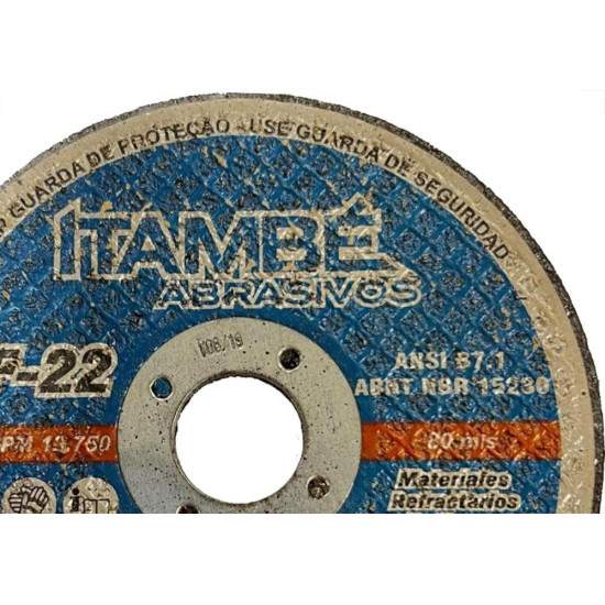 Disco Corte Refratario Itambe 4.3/8''X1/8''X 49,62'' - Furo 20Mm - Makita - Kit C/10 Pecas Disco Corte Refratario Itambe 4.3/8''X1/8''X 49,62'' - Furo 20Mm - Makita - Kit C/10 Pecas