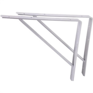 Suporte Prateleira Mao Francesa Overtime Leve 25Cm Branco - Kit C/12 Pecas