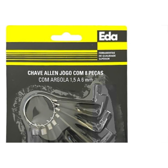 Chave Allen Jogo Excellent 1,5 A 6Mm Com 8 Pecas - 5Nr