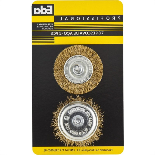 Escova De Aco Jogo Eda Aco Latonado Jogo Com 2 Pecas Com Haste - 7Gk