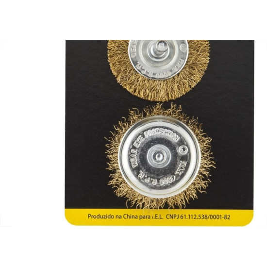 Escova De Aco Jogo Eda Aco Latonado Jogo Com 2 Pecas Com Haste - 7Gk