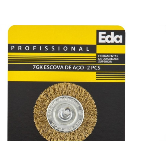 Escova De Aco Jogo Eda Aco Latonado Jogo Com 2 Pecas Com Haste - 7Gk