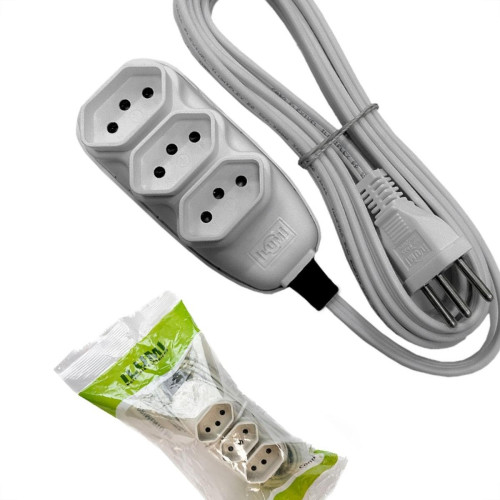 Extensao Ilumi Pp 2 Polos + Terra 10A. - 0,75Mm Cinza - 5M - 17100 Extensao Ilumi Pp 2 Polos + Terra 10A. - 0,75Mm Cinza - 5M - 17100