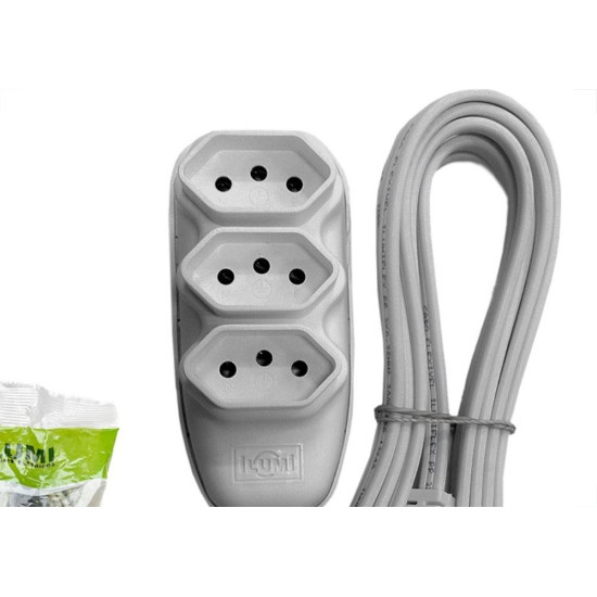 Extensao Ilumi Pp 2 Polos + Terra 10A. - 0,75Mm Cinza - 5M - 17100 Extensao Ilumi Pp 2 Polos + Terra 10A. - 0,75Mm Cinza - 5M - 17100