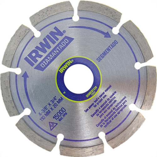 Disco Diamantado Irwin Segmentado 110Mm X 20Mm - 13892 - Kit C/5 Pecas Disco Diamantado Irwin Segmentado 110Mm X 20Mm - 13892 - Kit C/5 Pecas