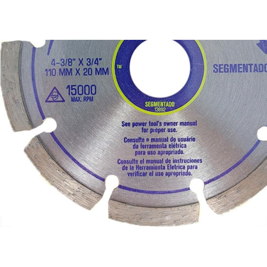 Disco Diamantado Irwin Segmentado 110Mm X 20Mm - 13892 - Kit C/5 Pecas Disco Diamantado Irwin Segmentado 110Mm X 20Mm - 13892 - Kit C/5 Pecas