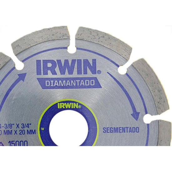 Disco Diamantado Irwin Segmentado 110Mm X 20Mm - 13892 - Kit C/5 Pecas Disco Diamantado Irwin Segmentado 110Mm X 20Mm - 13892 - Kit C/5 Pecas