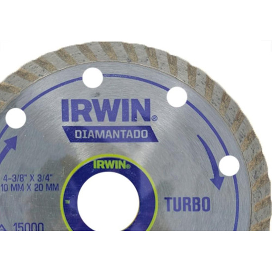 Disco Diamantado Irwin Turbo 110Mm X 20Mm - 13893 - Kit C/5 Pecas Disco Diamantado Irwin Turbo 110Mm X 20Mm - 13893 - Kit C/5 Pecas