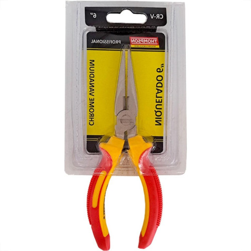 Alicate Bico Meia Cana Thompson Cromo Vanadio Profissional Niquelado 6'' - Kit C/6 Pecas Alicate Bico Meia Cana Thompson Cromo Vanadio Profissional Niquelado 6'' - Kit C/6 Pecas