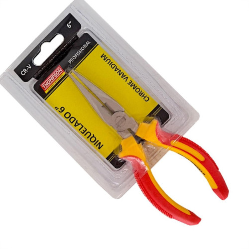 Alicate Bico Meia Cana Thompson Cromo Vanadio Profissional Niquelado 6'' - Kit C/6 Pecas Alicate Bico Meia Cana Thompson Cromo Vanadio Profissional Niquelado 6'' - Kit C/6 Pecas