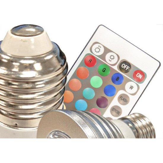 Lampada Dicroica Led Aiha Color E-27 Com Controle Soquete E-27
