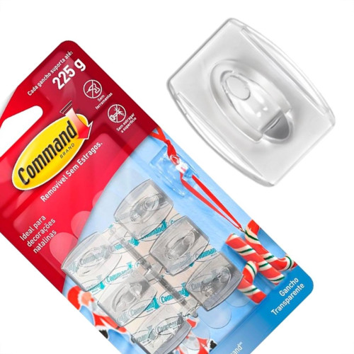 Gancho 3M Command Transparente 225G Mini Com 6 Pecas Gancho 3M Command Transparente 225G Mini Com 6 Pecas