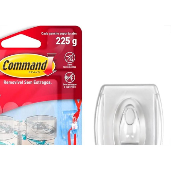 Gancho 3M Command Transparente 225G Mini Com 6 Pecas Gancho 3M Command Transparente 225G Mini Com 6 Pecas