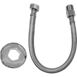 Engate Flexivel Malha Inox Alta Pressao Censi 40Cm - 7545