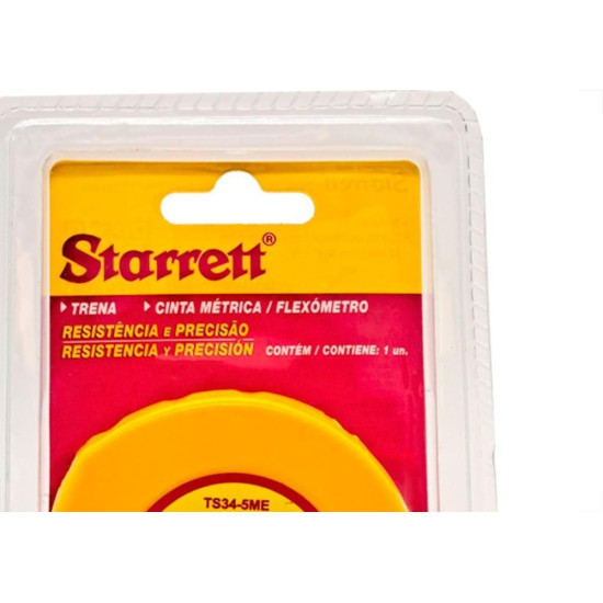 Trena Starrett Amarela Com Trava 5Mx16Mm - Kts34-5Me-S Trena Starrett Amarela Com Trava 5Mx16Mm - Kts34-5Me-S