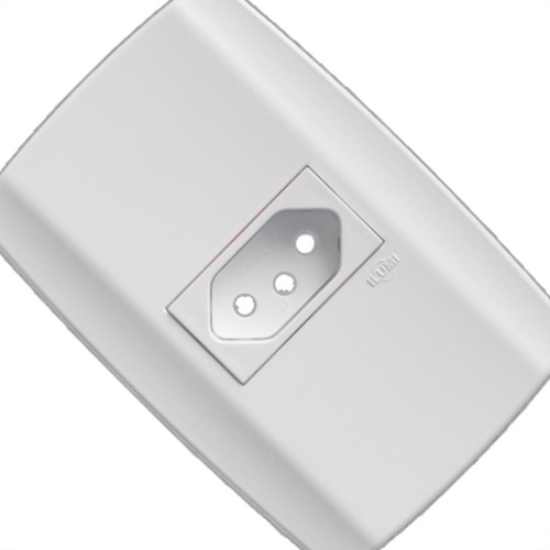 Conjunto Ilumi Slim Branco Com Placa 1 Tomada 2P+T. 10A. - 80150 Conjunto Ilumi Slim Branco Com Placa 1 Tomada 2P+T. 10A. - 80150