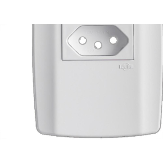 Conjunto Ilumi Slim Branco Com Placa 1 Tomada 2P+T. 10A. - 80150 Conjunto Ilumi Slim Branco Com Placa 1 Tomada 2P+T. 10A. - 80150