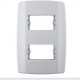 Placa Conjunto Modular Slim 4X2 - 2 Modulos Separados Horizontais Com Suporte 82080 Placa Conjunto Modular Slim 4X2 - 2 Modulos Separados Horizontais Com Suporte 82080
