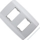 Placa Conjunto Modular Slim 4X2 - 2 Modulos Separados Horizontais Com Suporte 82080 Placa Conjunto Modular Slim 4X2 - 2 Modulos Separados Horizontais Com Suporte 82080