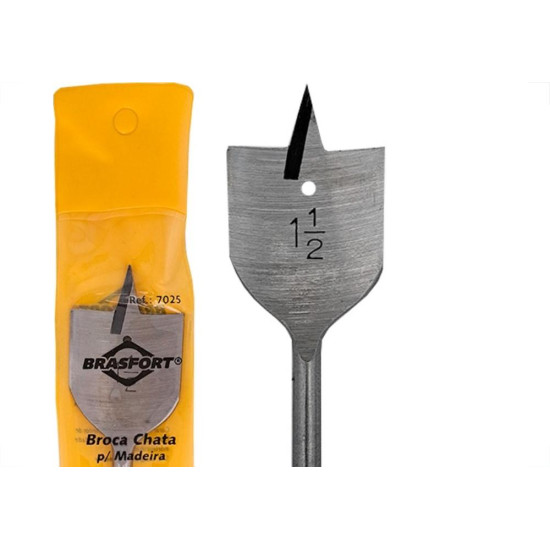 Broca Chata Madeira Brasfort Tam.M 1,1/2'' - 7025 Broca Chata Madeira Brasfort Tam.M 1,1/2'' - 7025