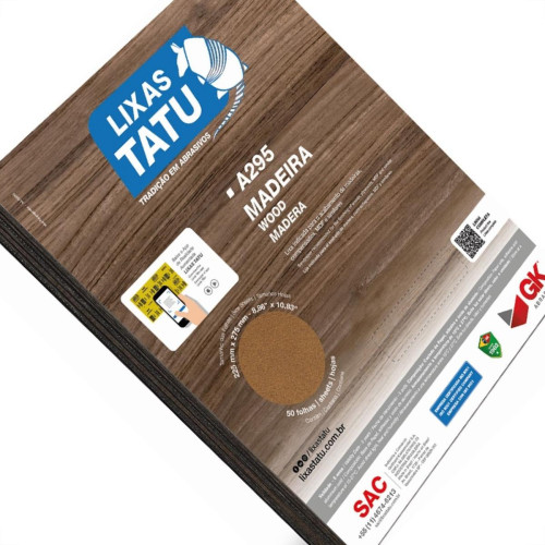 Lixa Madeira Tatu 120 - Kit C/50 Folhas Lixa Madeira Tatu 120 - Kit C/50 Folhas