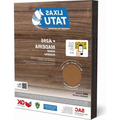Lixa Madeira Tatu 180 - Kit C/50 Pecas