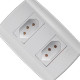 Conjunto Ilumi Slim Branco Com Placa 2 Tomadas 2P+T. 10A. - 80120 Monobloco Conjunto Ilumi Slim Branco Com Placa 2 Tomadas 2P+T. 10A. - 80120 Monobloco