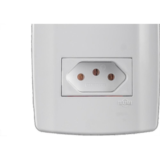 Conjunto Ilumi Slim Branco Com Placa 2 Tomadas 2P+T. 20A. - 80121 Monobloco Conjunto Ilumi Slim Branco Com Placa 2 Tomadas 2P+T. 20A. - 80121 Monobloco