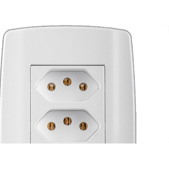 Conjunto Ilumi Slim Branco Com Placa 3 Tomadas 2P+T. 10A. - 80123 Monobloco Conjunto Ilumi Slim Branco Com Placa 3 Tomadas 2P+T. 10A. - 80123 Monobloco