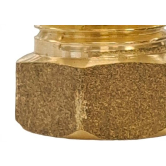 Aumento De Latao Amarelo 1/2'' Curto Metais Rei - Kit C/6 Pecas