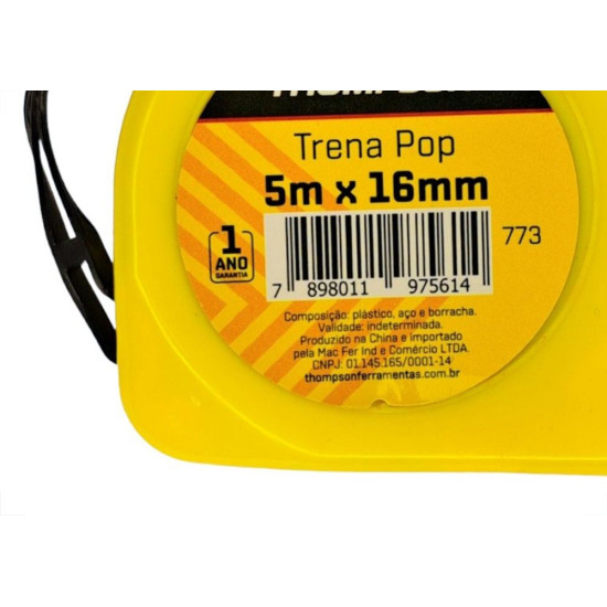 Trena Thompson Color Pop Com Trava 5Mx16Mm Trena Thompson Color Pop Com Trava 5Mx16Mm