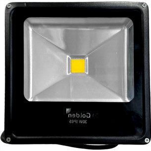 Refletor De Led Golden Fit Preto 30W. 2700K Amarelo