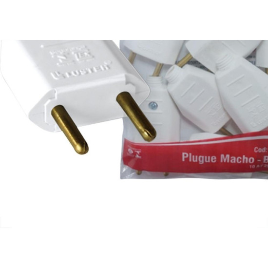 Pino Macho Luster 2 Polos 10A. Branco 2062 - Kit C/10 Pecas Pino Macho Luster 2 Polos 10A. Branco 2062 - Kit C/10 Pecas