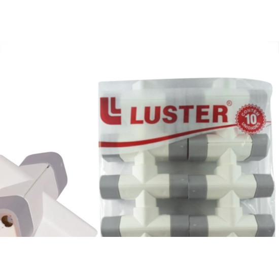 Pino 3 Saidas Luster 2 Polos 10A. Branco/Cinza - 2042 - Kit C/10 Pecas Pino 3 Saidas Luster 2 Polos 10A. Branco/Cinza - 2042 - Kit C/10 Pecas