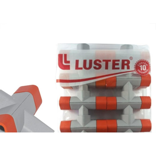 Pino 3 Saidas Luster 2 Polos+Terra 10A. Cinza/Laranja - 2043 - Kit C/10 Pecas Pino 3 Saidas Luster 2 Polos+Terra 10A. Cinza/Laranja - 2043 - Kit C/10 Pecas