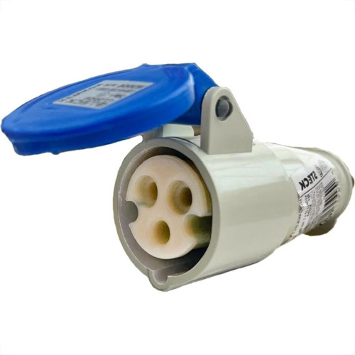 Acoplamento Industrial Femea Steck Newkon 2 Polos+Terra 200V. A 250V. 16A. Azul N3056