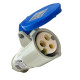 Acoplamento Industrial Femea Steck Newkon 2 Polos+Terra 200V. A 250V. 16A. Azul N3056
