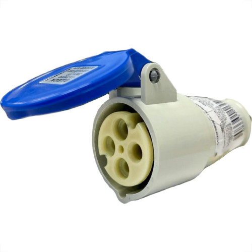 Acoplamento Industrial Femea Steck Newkon 3 Polos+Terra 200V. A 250V. 32A. Azul N4259